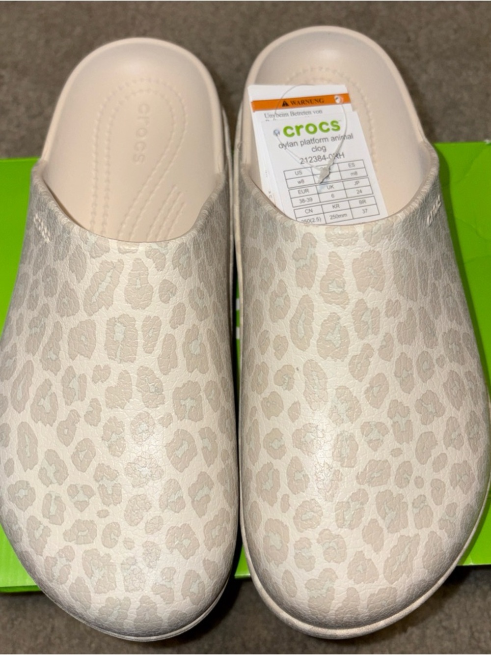 Crocs Dylan Platform Animal Clog Sandals Women's US Size 8 Slip On